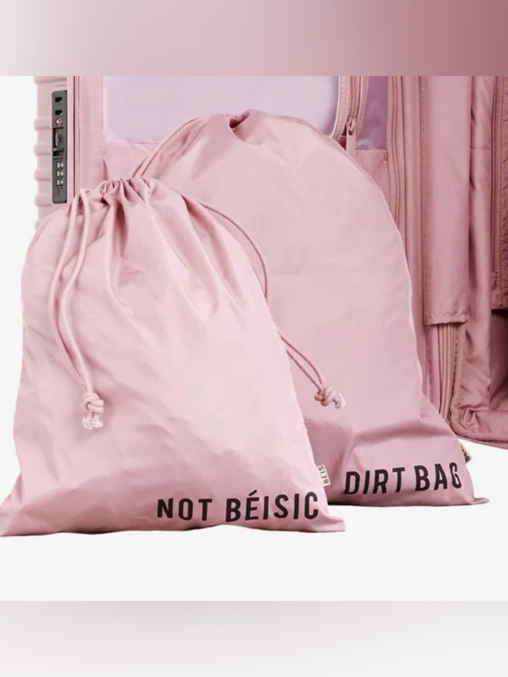 BEIS Pink Travel Dust Bags Set (Not Béisic & Dirt Bag)